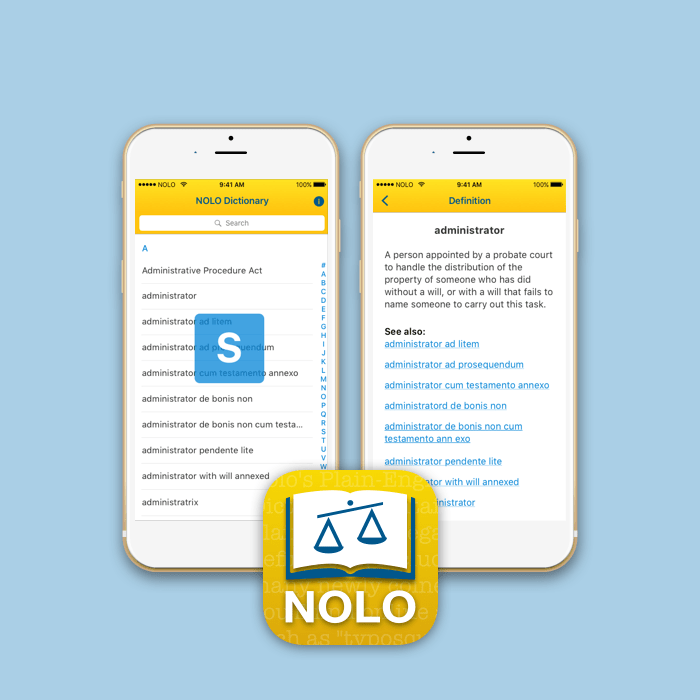 Nolo dictionary mobile app