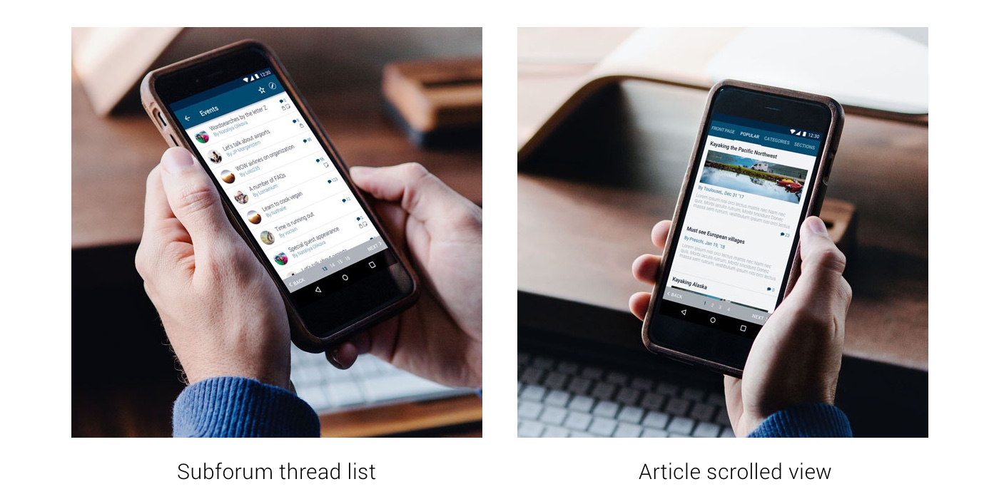 vbulletin android screens
