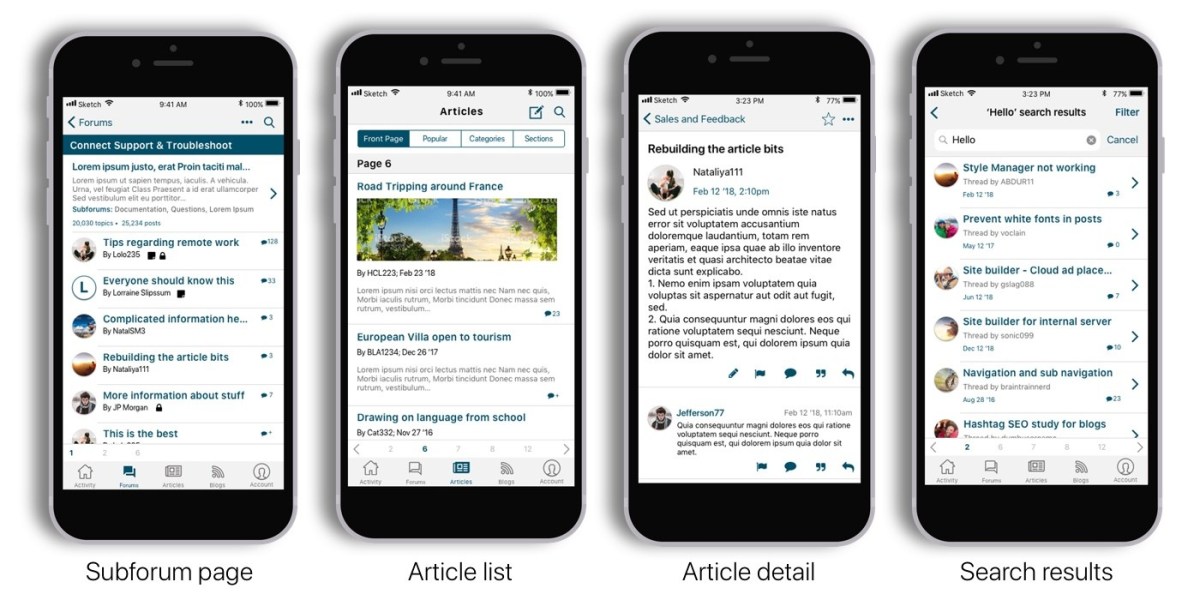 vBulletin B2B Mobile App&nbsp;Designs